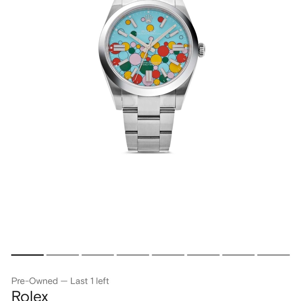 Rolex Silver Watch with Colorful Dial